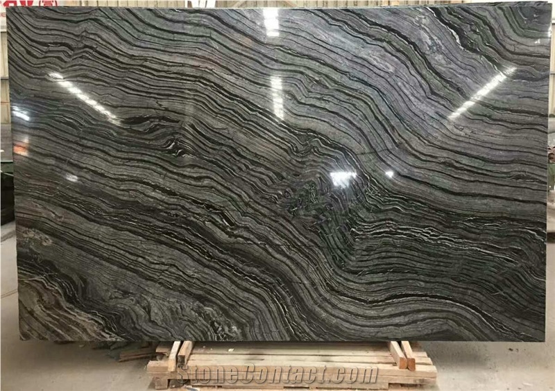 China M711 Black Ancient Wood Grain Marble Tiles/Slabs