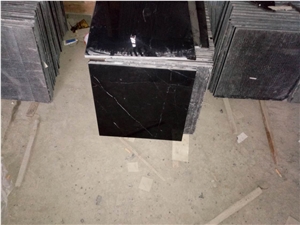 China Natural Nero Marquina/Black Marquina/Black with Vein Marble Polished 1cm/1.2cm/1.5cm Cut-To-Size Tiles, Indoor Wall Cladding/Floor Paving/Skirts