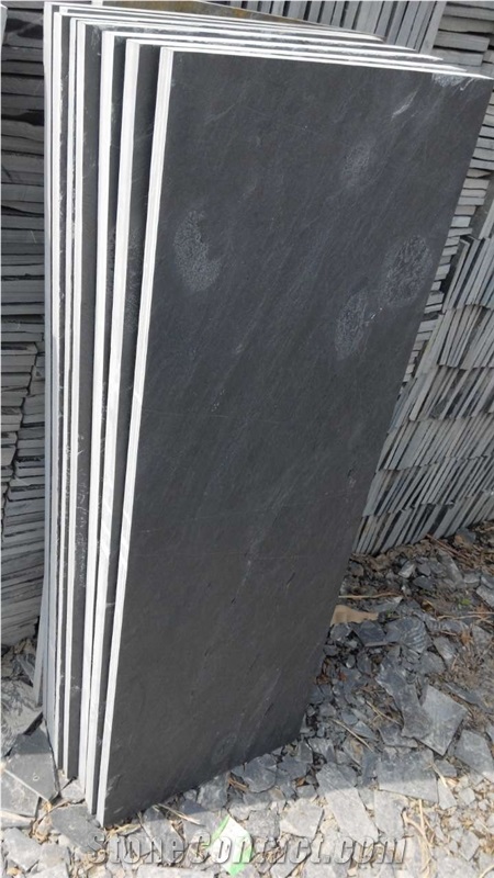 Chinese Xingzi Natural Surface Black Slate Stepping Tiles, Out-Door Durable & Anti-Slip Stepping Stone, Courtyard Decoration/Building Stone/Garden Landscapes