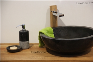 Black Marble Bathroom Sink—Black Washbasin