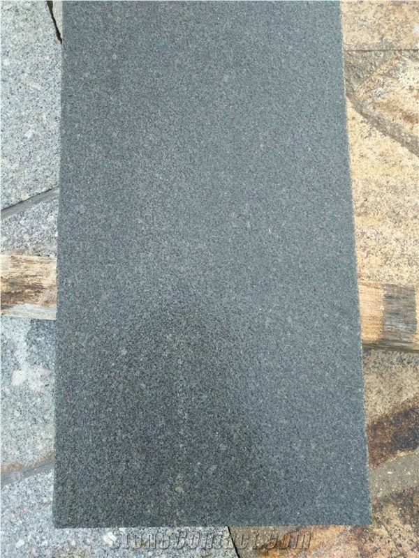 G370b Dark Grey Granite Flamed Sandblast Surface Steps Stairs Copes
