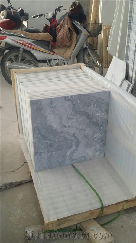 Sandblast Surface Grey Cloud Marble Slabs Tiles French Pattern Competitive Prices