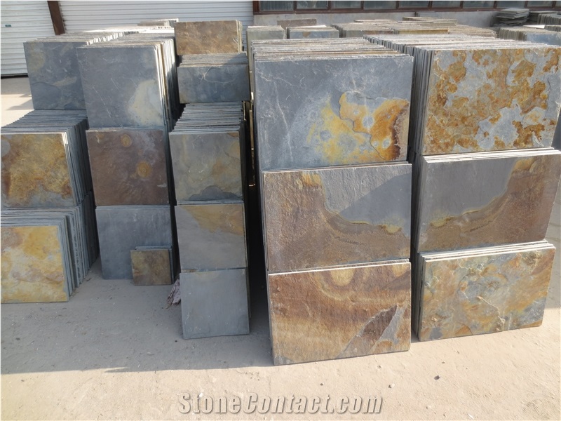 40*40 Rusty Flooring Tiles, Slate Stone Floor Tile, Slate Wall Tiles