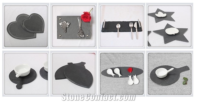 China Cheap Price Black Slate Plate , Cheese Board , Slate Dinner Dishes Plate , Slate Coaster