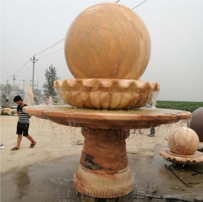 China Natural Granite Hand Carved Ball Water Fountains