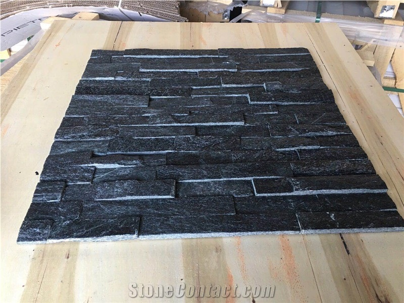 Natural Black Quartzite Veneer for Wall Cladding