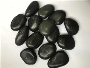 Natural River Polished Black Pebbles for Decoration