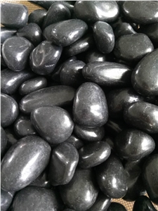 Natural River Polished Black Pebbles for Decoration