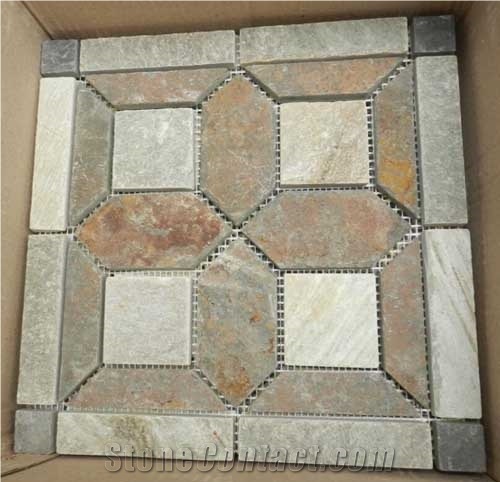 Natural Stone Slate Mosaic, Interior Decorations Mosaic Tile