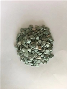 Quality Tumbled Small Size Green Color Natural Pebble Wash Stone