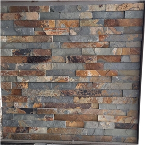 Rusty Thin Slate Stone Wall Panel Cultured Stone