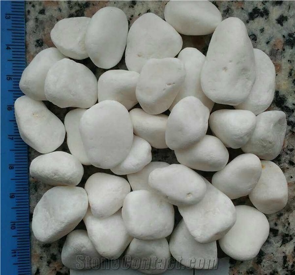 Snow White Pebbles Stone, Garden Decorations White Pebbles, Tumbled Snow White Pebbles