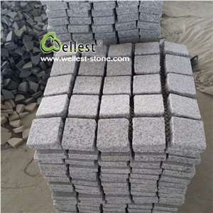 G603 Lunar Pearl Granite Flamed Square Shape Meshed Paving Stone