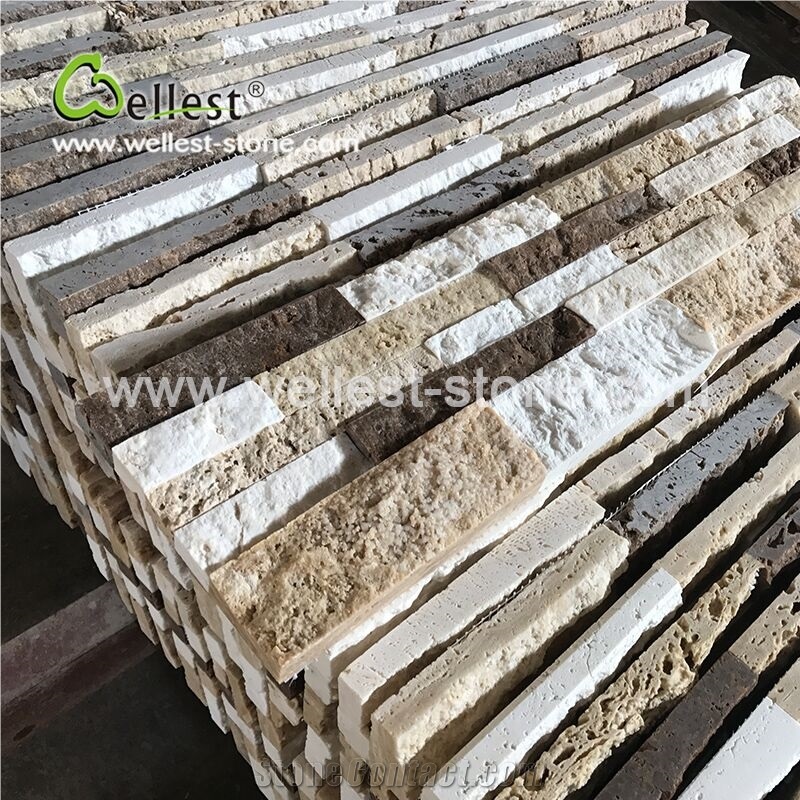 High End Coffee Brown Mixed Travertie Culture Stacked Stone