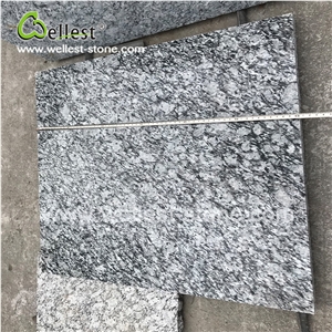 Sea Wave Spray White Grey Granite Polished Slab and Tile for Wall Cladding and Interior Floor Covering