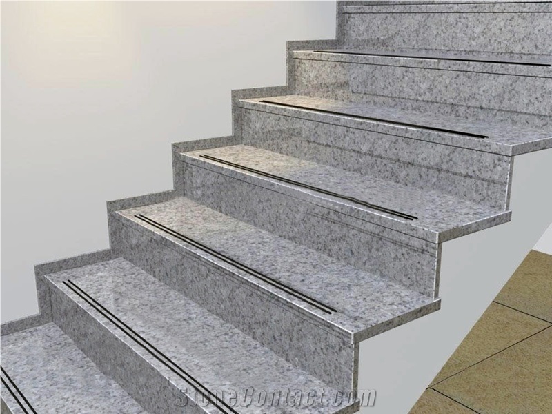 Granite Steps, Risers, Custom Cut Granite Staircase