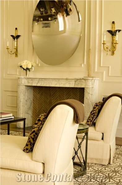 Black Marble Fireplace Mantel Surround for Interior