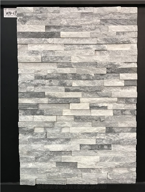 Cloudy White Marble Culture Stone, Stacked Stone Veneer