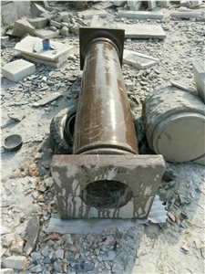 Coffee Brown Marble Hollow Column for Construction