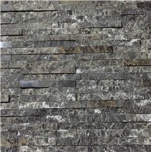Emperador Dark Marble Ledgestone Wall Panels, Fireplace Ledgestone, Ledger Stone Backsplash
