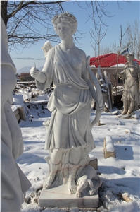 White Jade Marble Lady Statue Sculpture