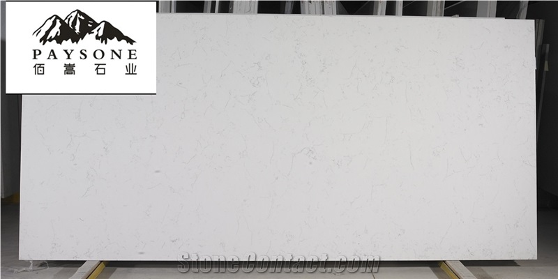 Artificial Calacatta White Quartz Stone Slab Tiles in China