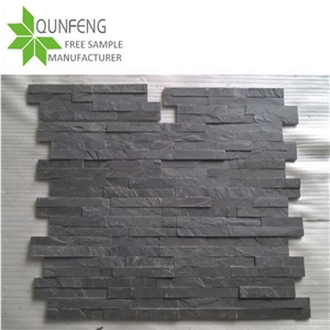 China Manufacturer Blackslate Charcoal Natural Culture Stone Stacked
