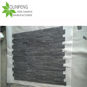 China Natural Split Black Slate Wall and Floor Tile for "L" Corners