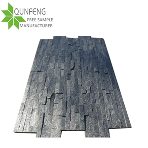Hebei Hot Sell Natural Black Quartzite Wall Cladding Cultured Stone,Z-Clad Wall Panel Stone