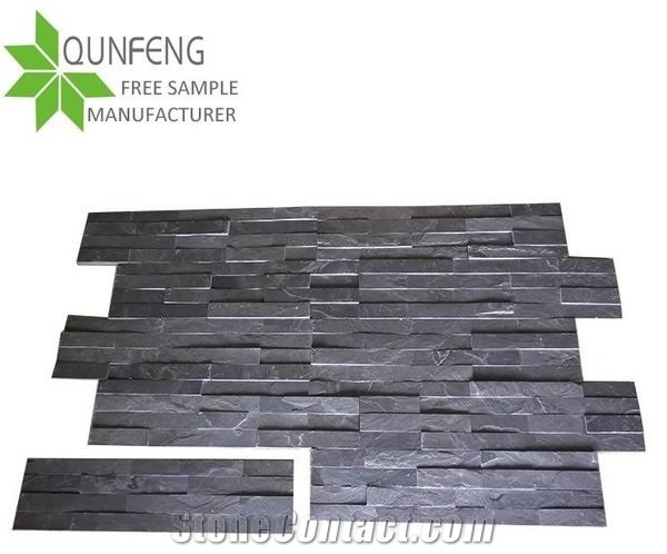 On Sale China Black Slate Cultured Stone, Wall Cladding, Stacked Stone Veneer Clearance, Manufactured Stone Veneer