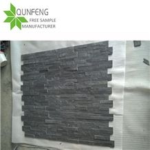 On Sale Z Shape Black Slate Wall Cladding Stone for Thin Veneer