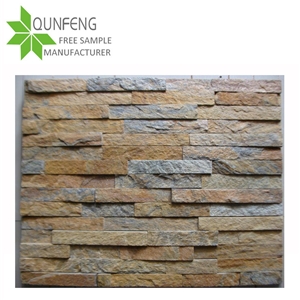 Qunfeng Glued Rustic Quartzite Ledger Stone Wall Tile,Quartzite Wall Cladding Stone/Ledgestone