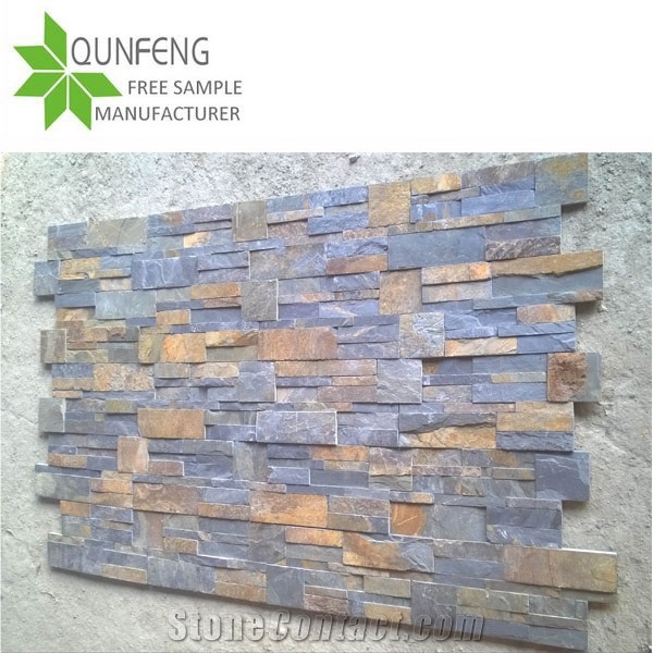 S Shape Durable Erosion Antacid Natural Stone Panel Rusty Slate