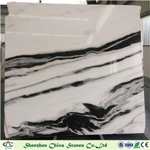 Panda White Marble Slab/Tile/Flooring/With Black Veins