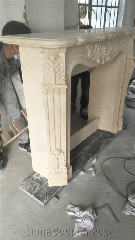 China High Quality Carved Indoor Decorative Marble Modern Fireplace