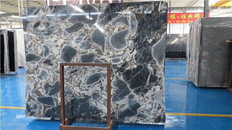 Chinese Fantasy Blue Marble, Blue Marble Tiles/Slabs, Silver Dark Blue Marble Countertops, Galaxy Blue Marble for Decoration, Skirting