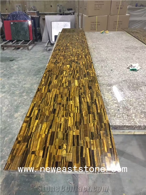 Directly Imported Tiger Eyes Semiprecious Stone Wall Stone Stone Price Slabs & Tiles