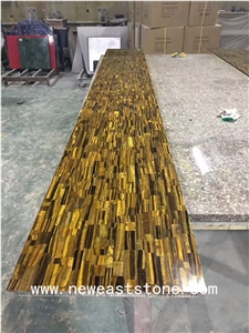 Directly Imported Tiger Eyes Semiprecious Stone Wall Stone Stone Price Slabs & Tiles
