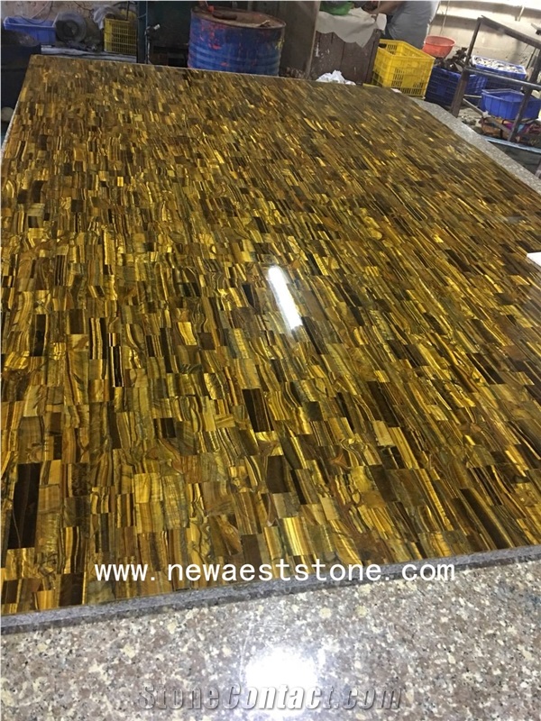 Wholesale Natural Tiger Eyes Luxury Semi Precious Stone Slab for Wall or for Hotel Decoration
