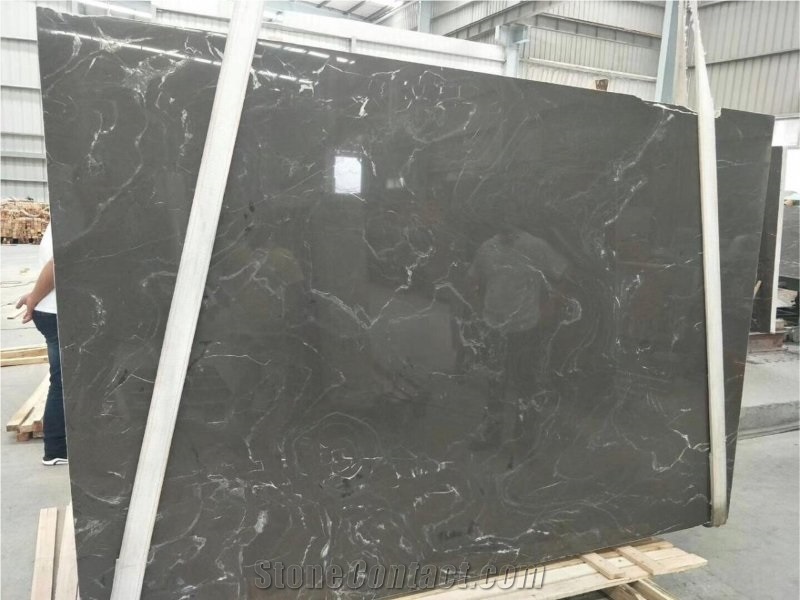 Polished Silver Grey Marble Slabs & Tiles,Chinese Grey Veins Natural Stone for Hotel Project Decor,Floor Covering