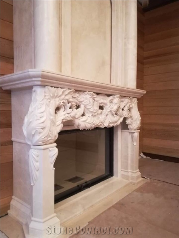 Fireplace Of Crema Marfil