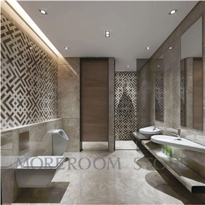Polished Bathroom Wall Tiles Design Marble Medallion