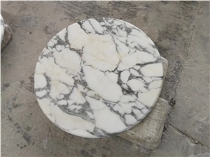 Italian Arabescato Marble Table Tops Round White Marble Table Design
