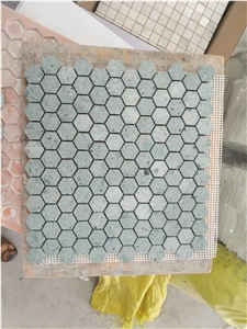 China Green Stone Hexagon Mosaic