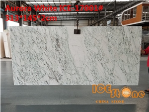 Bianco Aurora White/Marble Slabs Tiles Cut to Size/Chinese Carrara/Black and Green Vein/Natural Stone/ Own Factory/ Wall & Floor Covering Project