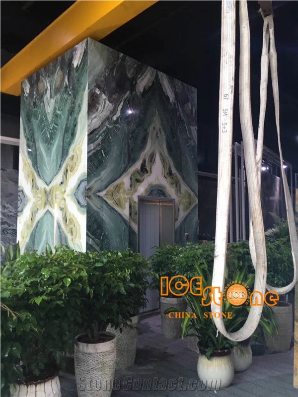 China Dreaming Green Polished Marble Tiles & Slabs/Chinese Luxury Polish Wall Covering/Bookmatch/Cover/Hotel/Flooring/Countertop with Good Price