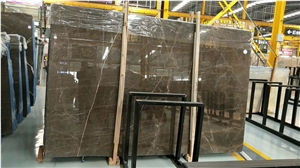 China Polished Grey White Grain Marble Slabs, Cheap Coffee Brown Marble Floor Tiles, Chinese Natural Stone Tiles