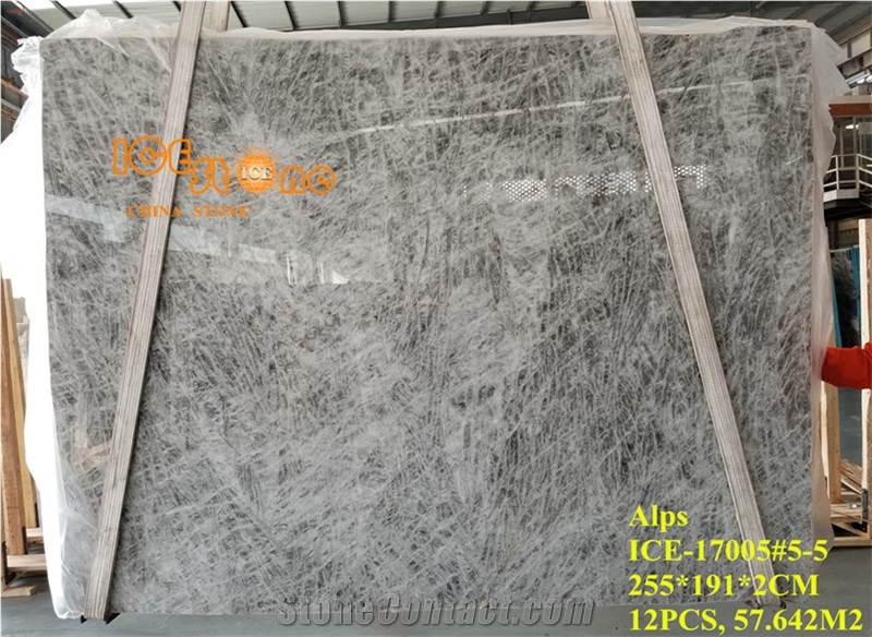 China Zhechuan Silver Fox Alps White Marble Tiles & Slabs