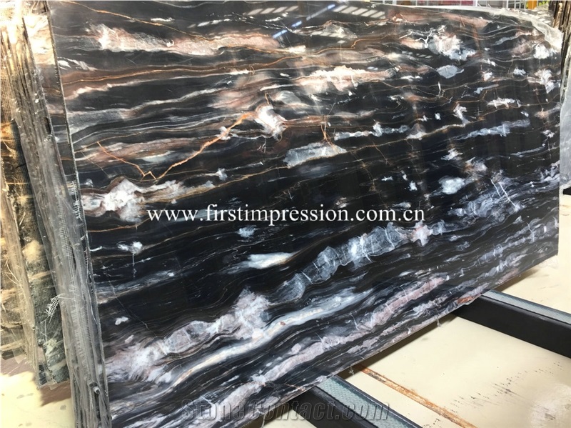 Cheap Venice Black Marble/ Louis Black Slabs/ Louis Black/ Nice Decorated Stone/ Good for Project/ Bookmatch/ Interior Wall and Floor Covering
