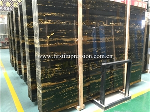 Hot Sale Zhizun Black Gold Flower Marble Slabs & Tiles/ Black Polished Marble Flooring Tiles/ Covering Tiles/ Marble Slabs for Wall Cladding